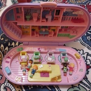 Vintage BLUEBIRD 1992 Polly Pocket Stampin’ School compact COMPLETE ORIGINAL SET